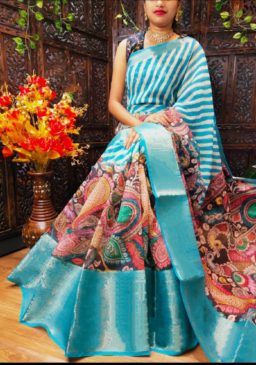 Shrishti 7 Latest Fancy Party Wear Printed Cotton Slub Saree Collection